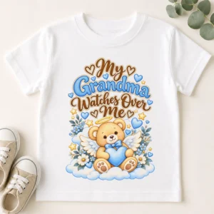 personalized grandma watches over me baby bodysuit