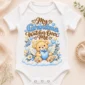 personalized grandma watches over me baby bodysuit close-up detail