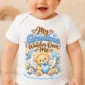 personalized grandma watches over me baby bodysuit close-up detail