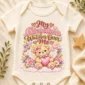 personalized grandma watches over me baby bodysuit close-up detail