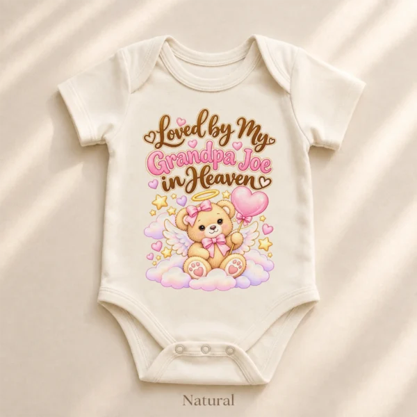 Personalized Grandpa in Heaven Memorial Baby Bodysuit — alternate product mockup personalized grandpa in heaven memorial baby bodysuit product photo