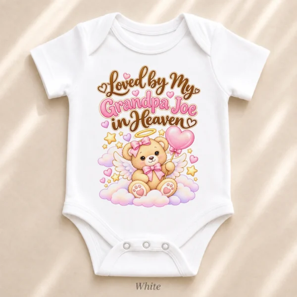 Personalized Grandpa in Heaven Memorial Baby Bodysuit — alternate product mockup personalized grandpa in heaven memorial baby bodysuit lifestyle scene