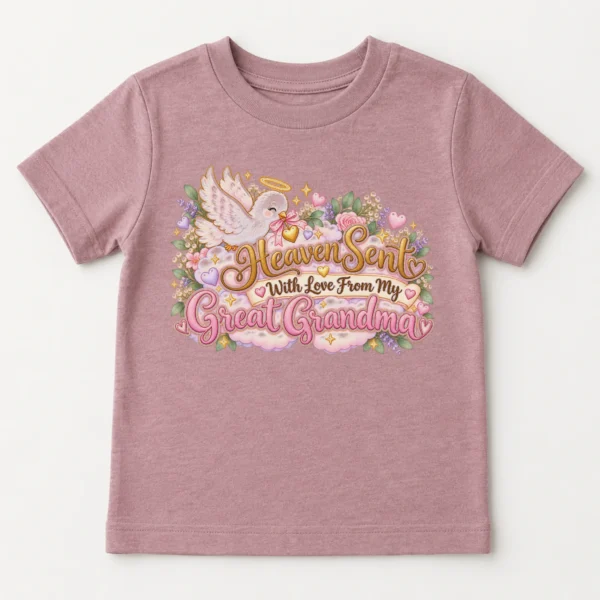 Personalized Great Grandma Heaven Sent Baby Bodysuit — toddler shirt mockup personalized great grandma heaven sent baby bodysuit product detail