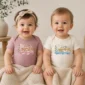 personalized great grandma heaven sent baby bodysuit model mockup