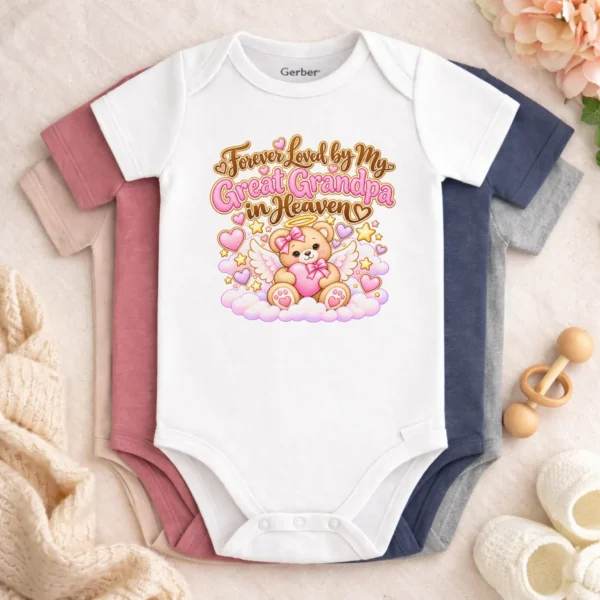 Personalized Great Grandpa Memorial Baby Bodysuit — baby bodysuit mockup personalized great grandpa memorial baby bodysuit color options