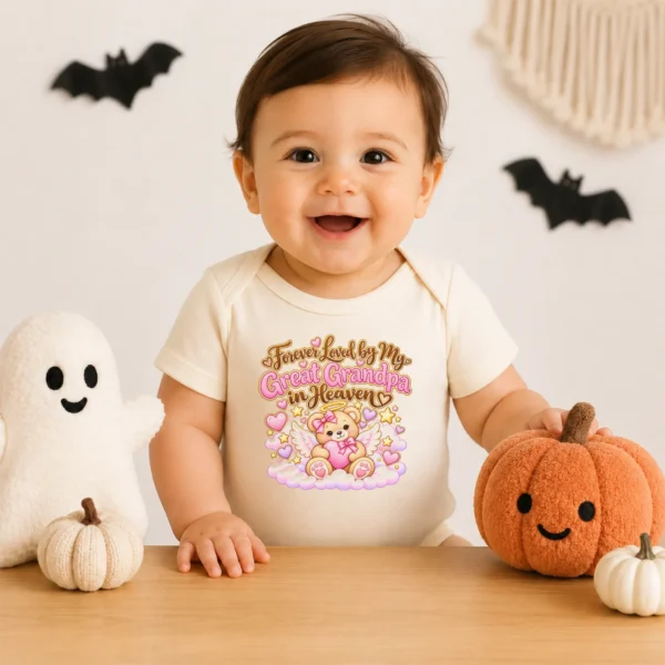 Personalized Great Grandpa Memorial Baby Bodysuit — baby bodysuit mockup personalized great grandpa memorial baby bodysuit product photo