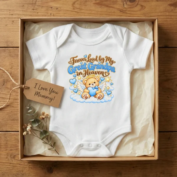 Personalized Great Grandpa Memorial Baby Bodysuit — baby bodysuit mockup personalized great grandpa memorial baby bodysuit alternate angle
