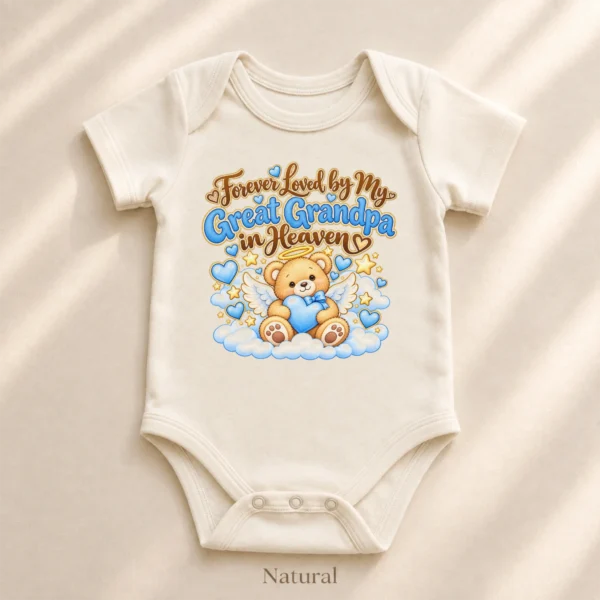 Personalized Great Grandpa Memorial Baby Bodysuit — alternate product mockup personalized great grandpa memorial baby bodysuit product photo