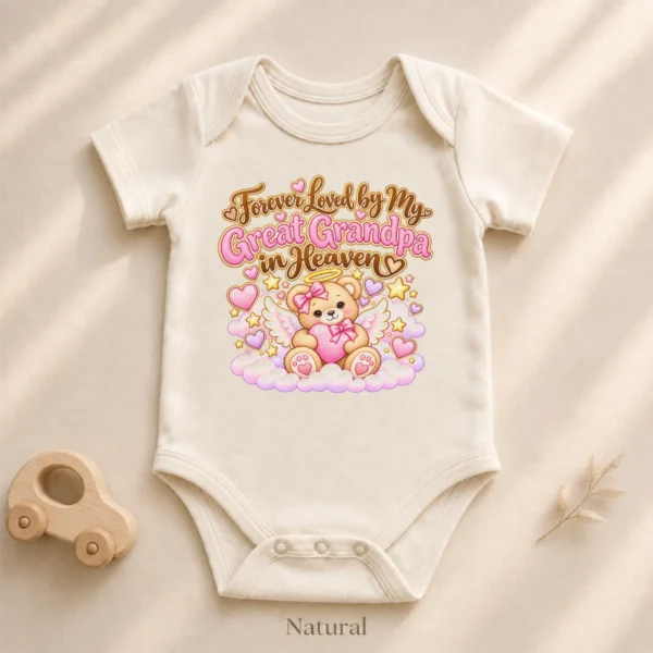 Personalized Great Grandpa Memorial Baby Bodysuit — alternate product mockup personalized great grandpa memorial baby bodysuit product photo