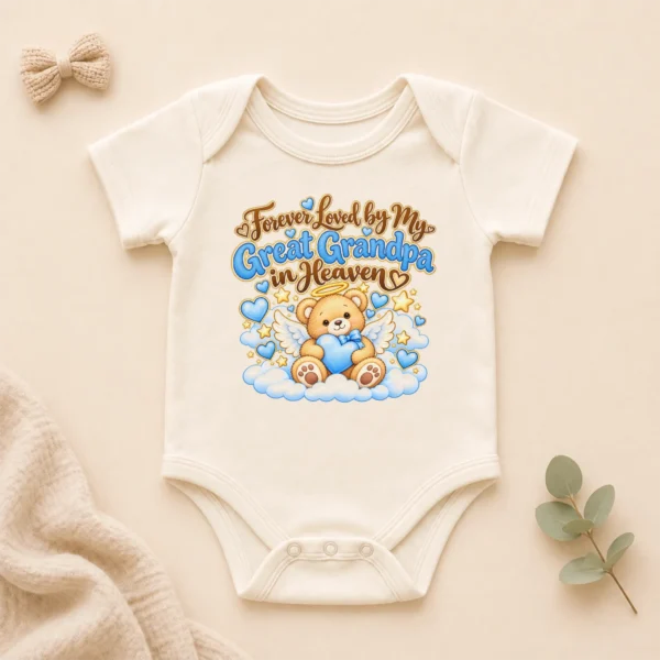 Personalized Great Grandpa Memorial Baby Bodysuit — alternate product mockup personalized great grandpa memorial baby bodysuit product photo