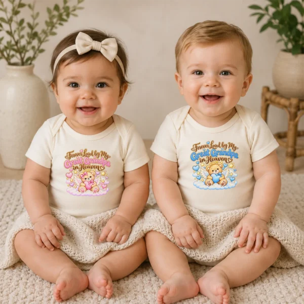 Personalized Great Grandpa Memorial Baby Bodysuit — baby bodysuit mockup personalized great grandpa memorial baby bodysuit model mockup