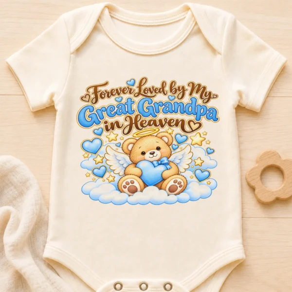 Personalized Great Grandpa Memorial Baby Bodysuit — baby bodysuit mockup personalized great grandpa memorial baby bodysuit close-up detail