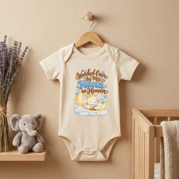 Personalized Nana in Heaven Memorial Baby Bodysuit — baby bodysuit mockup personalized nana in heaven memorial baby bodysuit product photo