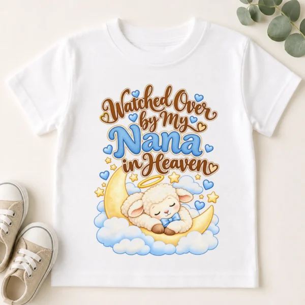 Personalized Nana in Heaven Memorial Baby Bodysuit — toddler shirt mockup personalized nana in heaven memorial baby bodysuit close-up detail