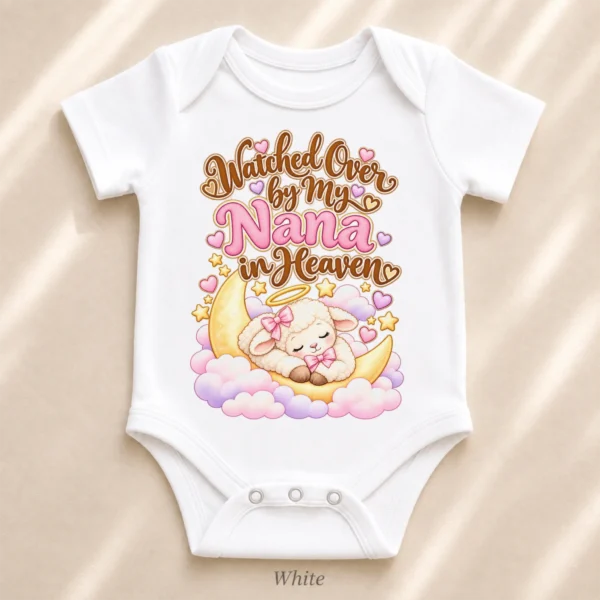 Personalized Nana in Heaven Memorial Baby Bodysuit — alternate product mockup personalized nana in heaven memorial baby bodysuit product photo