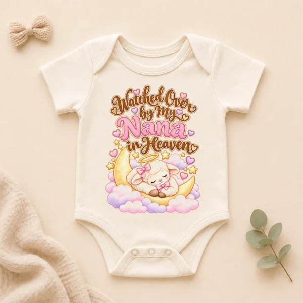 Personalized Nana in Heaven Memorial Baby Bodysuit — alternate product mockup personalized nana in heaven memorial baby bodysuit product photo
