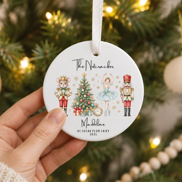 Personalized Nutcracker Ornament with Name and Year for Ballet Dancers — alternate product mockup personalized nutcracker ornament with name and year for ballet dancers product image product photo