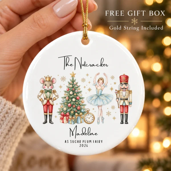 personalized nutcracker ornament with name and year for ballet dancers product image