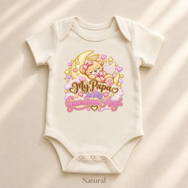 Personalized Papa Guardian Angel Memorial Baby Bodysuit — alternate product mockup personalized papa guardian angel memorial baby bodysuit product photo
