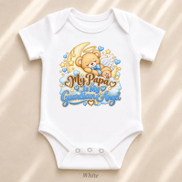 Personalized Papa Guardian Angel Memorial Baby Bodysuit — alternate product mockup personalized papa guardian angel memorial baby bodysuit product photo