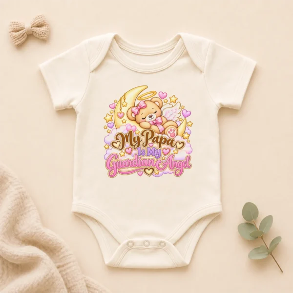 Personalized Papa Guardian Angel Memorial Baby Bodysuit — alternate product mockup personalized papa guardian angel memorial baby bodysuit lifestyle scene