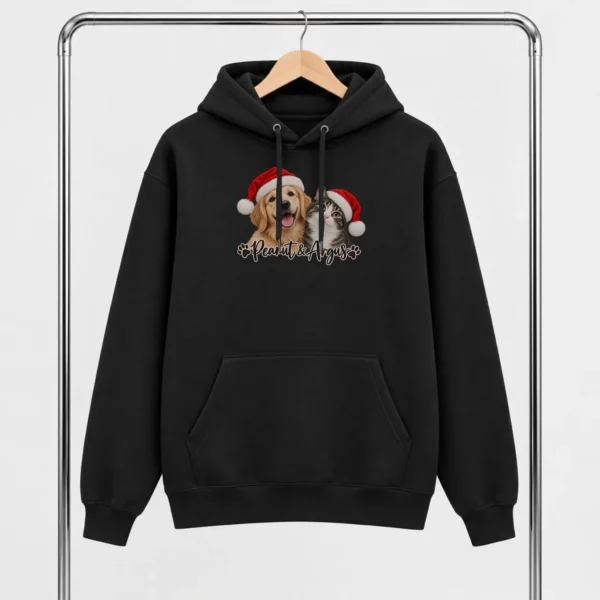 Personalized Pet Christmas Sweatshirt, Custom Dog Cat Photo Shirt — alternate product mockup personalized pet photo sweatshirt t-shirt product photo