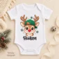 personalized xmas reindeer bodysuit & toddler tee baby bodysuit color options