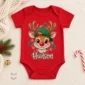 personalized xmas reindeer bodysuit & toddler tee baby bodysuit color options