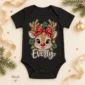 personalized xmas reindeer bodysuit & toddler tee baby bodysuit color options
