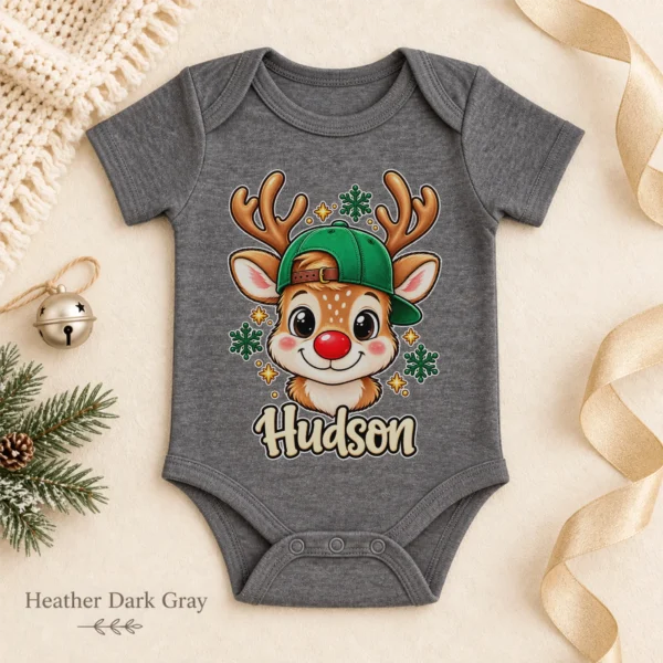 Personalized Xmas Reindeer Bodysuit & Toddler Tee, Sweatshirt, Hoodie — alternate product mockup personalized xmas reindeer bodysuit & toddler tee baby bodysuit color options