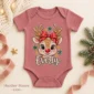 personalized xmas reindeer bodysuit & toddler tee baby bodysuit color options