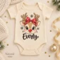 personalized xmas reindeer bodysuit & toddler tee baby bodysuit color options