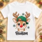 personalized xmas reindeer bodysuit & toddler tee baby bodysuit mockup view