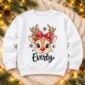 personalized xmas reindeer bodysuit & toddler tee baby bodysuit close-up detail