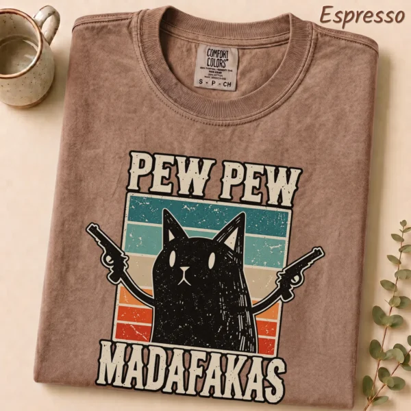Pew Pew Madafakas Shirt — alternate product mockup pew pew madafakas shirt t-shirt front view
