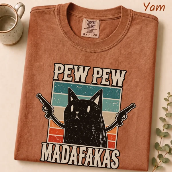 Pew Pew Madafakas Shirt — alternate product mockup pew pew madafakas shirt t-shirt close-up detail