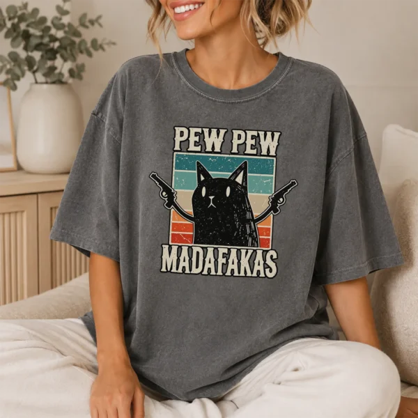 Pew Pew Madafakas Shirt — lifestyle mockup pew pew madafakas shirt t-shirt lifestyle scene