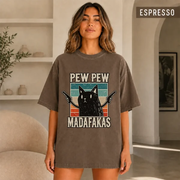 Pew Pew Madafakas Shirt — alternate product mockup pew pew madafakas shirt t-shirt color options