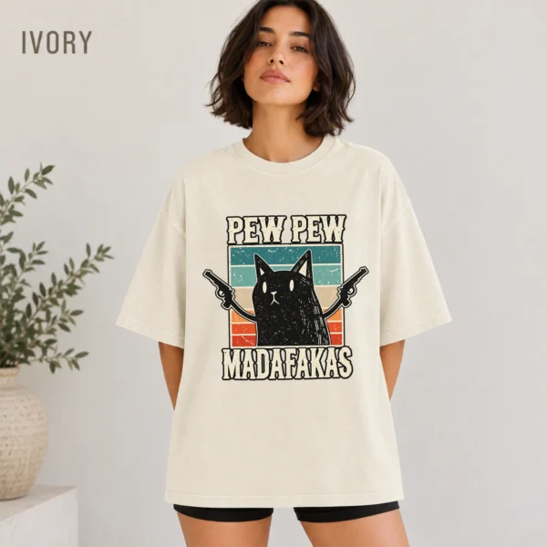Pew Pew Madafakas Shirt — alternate product mockup pew pew madafakas shirt t-shirt color options