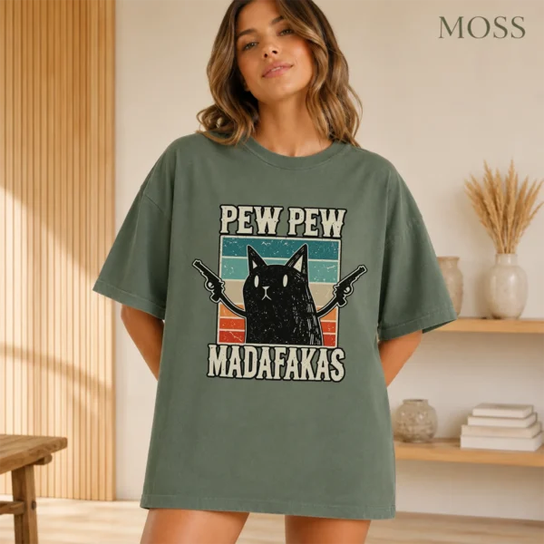 Pew Pew Madafakas Shirt — alternate product mockup pew pew madafakas shirt t-shirt color options