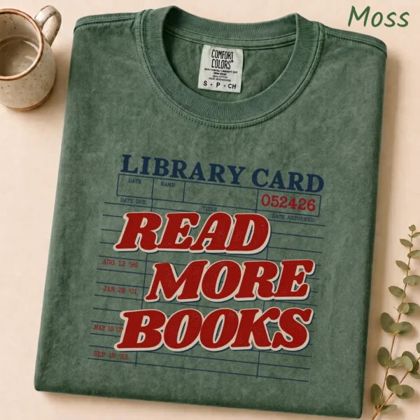 Read More Books Shirt, Sweatshirt & Hoodie — alternate product mockup read more books shirt t-shirt styled product photo