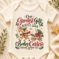 reindeer christmas pregnancy announcement personalized baby bodysuit close-up detail
