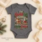 reindeer christmas pregnancy announcement personalized baby bodysuit color options