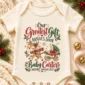 reindeer christmas pregnancy announcement personalized baby bodysuit lifestyle scene