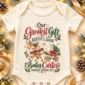 reindeer christmas pregnancy announcement personalized baby bodysuit mockup view