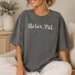 relax pal typography multi-style apparel t-shirt lifestyle scene