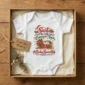 santa christmas pregnancy announcement personalized baby bodysuit product photo