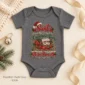 santa christmas pregnancy announcement personalized baby bodysuit color options
