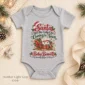 santa christmas pregnancy announcement personalized baby bodysuit color options