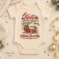santa christmas pregnancy announcement personalized baby bodysuit color options